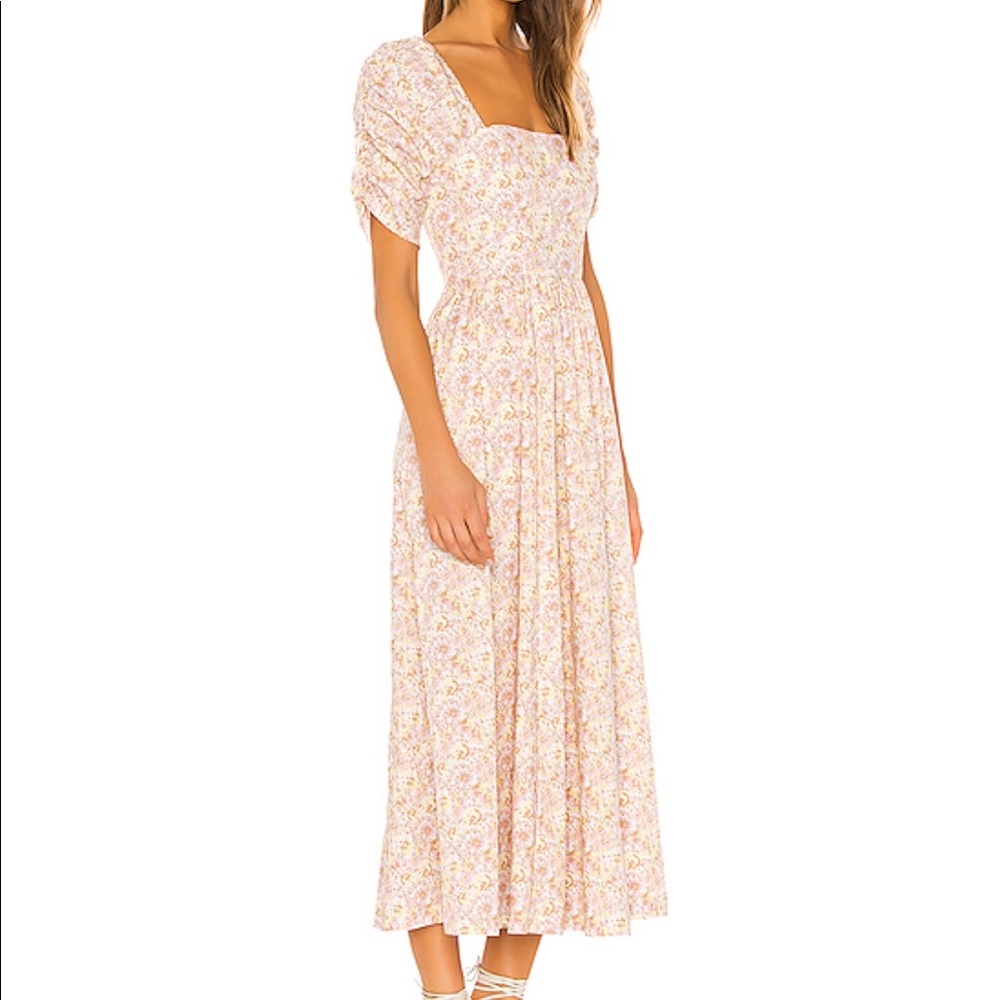 Floral Square-Neck Midi Dress in Light Pink - Picture 3 of 3